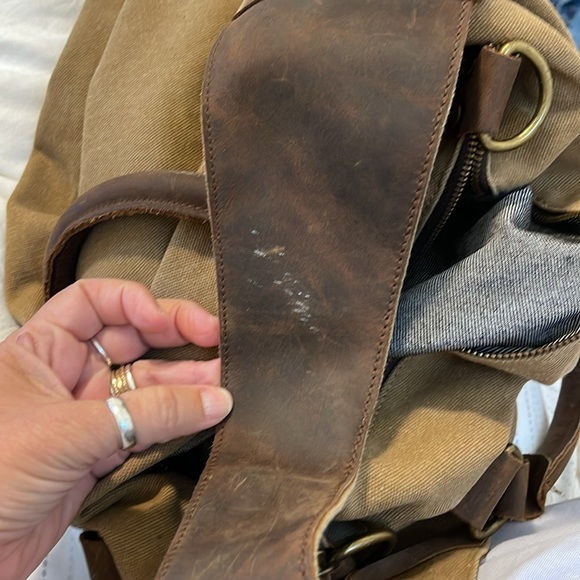 Jesslyn Blake Large Canvas Leather Bag - Picture 10 of 10